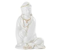 HDICUHNANU Statue de Bouddha en Méditation Thaïlande Statue De Bouddha Méditant Paisible 4.5 Pouces, Décor en Céramique, Sculpture Méditative Décorative la Terrasse