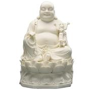 HDICUHNANU Statue de Bouddha en Méditation Thaïlande Statue De Bouddha Riant en Céramique 10,2 Pouces, Méditant, Décoration Maison, Sculpture la Terrasse