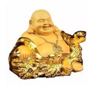 HDICUHNANU Statue de Bouddha en Méditation Thaïlande Statue De Bouddha Rieur 4,7 Pouces pour La Décoration Maison Et Voiture, Figurine Heureux Porte-Bonheur en Résine, D'intérieur la Terrasse