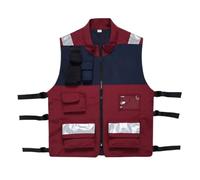 HDICUHNANU T-Shirt RéFléChissant Gilet De Travail Réfléchissant sans Manches À Poches Multiples for La Sécurité Extérieure RéGlable Gilet(3XL)