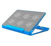 HDICUHNANU Ventilateur pc Portable, Silencieux Refroidisseur D'ordinateur Portable USB Support De Base pour Ordinateur Réglable 6 Ventilateur Pad Aluminium Laptop Stand Compatible(Blue)