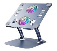 HDICUHNANU Ventilateur pc Portable, Silencieux Support for Ordinateur Portable avec Ventilateur, Double, Refroidisseur De Tablette for Réglable en Hauteur Laptop Stand Compatible(Grey)