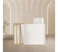 HDJKHFR Petit Comptoir Caisse Commerce, Comptoir de Réception, Comptoir d'accueil avec Tiroirs Verrouillables, Table de Réception pour Salon, Hôtel, Clinique, Entreprise ou Boutique(A,100CM)