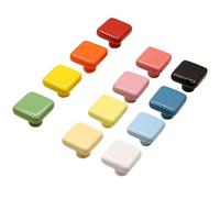 HDJNal 1 bouton de porte en céramique jaune brillant classique de forme carrée belle poignée de porte d'armoire placard tiroir placard cuisine commode enfants chambre enfants poignées d'armoire