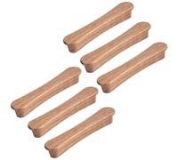 HDJNal CC Lot de 6 poignées de tiroir et d'armoire contemporaines en bois de noyer 128 mm, poignées de meubles élégantes, style simple et moderne pour cuisine, chambre à coucher ou bureau