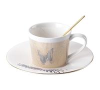 HDJNal Ensemble de tasses à café, tasse à miroir et soucoupe Creative Luxe Art Mirage Image inversée Tasse à thé Incrustation dorée Porcelaine Tasse pour lait, expresso, thé, café (papillon)