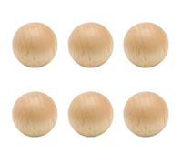 HDJNal Lot de 6 boutons d'armoire en bois de hêtre en forme de boule de 30 mm - Poignées de tiroir classiques décoratives antiques pour meubles, cuisine, commode, armoire, porte, bureau