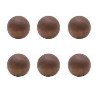 HDJNal Lot de 6 boutons d'armoire en bois de noyer 40 mm en forme de boule - Poignées de tiroir classiques en bois de Wodden - Poignées décoratives antiques pour meubles, cuisine, commode, armoire,