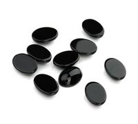 HDJSDB Lot de 5 à 10 perles en pierre naturelle en vrac, 10 x 14, 13 x 18, 18 x 25 mm, cabochons ovales à dos plat en onyx, pour la fabrication de bijoux et pendentifs, 20-13 x 18 mm, 5 pièces