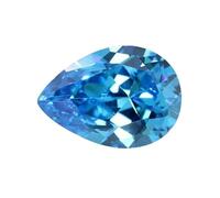 HDJSDB Lot de 50 perles synthétiques en oxyde de zirconium multicolore en forme de poire, 2 x 3 à 13 x 18 mm, AAAAA-bleu aqua-5 x 7 mm