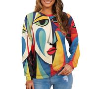 Hdjxbdhsv Chemise occidentale pour femme, imprimé aztèque amérindien, sweat-shirt à col ras du cou, Picasso, Taille XL