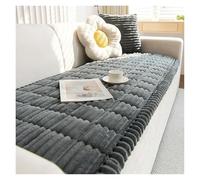 HDKAH Coussin de canapé en velours côtelé épais antidérapant - Housse décorative en velours chaud et doux - Serviettes d'accoudoir dossier (gris foncé, 90 x 70 cm, 1 pièce)
