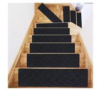 HDKAH Tapis d'escalier Auto-adhésifs en TPR antidérapant 76 x 20 cm, Tapis en Relief brossé à Plusieurs reprises(Black)