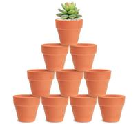 HDKAJL 10 Terre Cuite Mini Pots de Plante/de Fleurs/de Poterie en Argile, en Céramique avec Trou de Vidange, pour Cactus Intérieur Extérieur Plantes Maison Succulentes