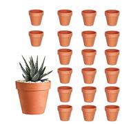 HDKAJL 20 Terre Cuite Mini Pots de Plante/de Fleurs/de Poterie en Argile, en Céramique avec Trou de Vidange, pour Cactus Intérieur Extérieur Plantes Maison Succulentes (3,5 x 3 cm)