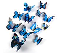 HDKAJL 72 Pièces 3D Papillon Decoration, Autocollants Muraux Papillon, Décoration de Papillon, 3D Stickers Papillons Muraux pour Decoration Chambre Fille, Chambre d'enfant, Chambre à Coucher, Salon