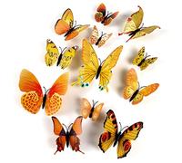 HDKAJL 72Pcs Adesivi Murali Farfalla 3D Adesivi Artistici fai da te Gli Accessori Decorativi Possono Essere Utilizzati per la Decorazione Della Camera da letto/Casa o del Festival/Festa
