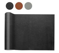 HDKAJL Simili Cuir au Metre 100 x 140cm, Impermeabilisant Simili Cuir à Grain Imitation Tissu au metre Déchirures Reparation Tissu Patch pour DIY Canapé Sièges de Voiture, Noir