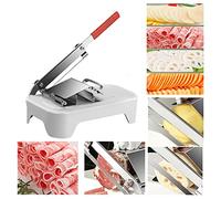 HDKEAN Trancheuse à viande manuelle multifonctionnelle, lame et corps en acier inoxydable, épaisseur réglable, pour bœuf, viande, légumes
