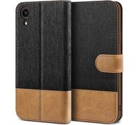Hdkha-Coque Pour Iphone Xr, Etui Pour Iphone Xr Housse En Cuir De Protection, Portefeuille En Cuir Polyuréthane, Crochet, Pochette Pour Monnaie, Fermeture Magnétique, Noir