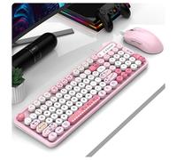 HDkxbf Clavier Expérience De Clavier De Jeu Plaisir De Jeu Ultime, Silencieux Et Efficace - Le Clavier De Jeu Ergonomique Et Confortable Comprend Une Souris De Même Couleur(C)