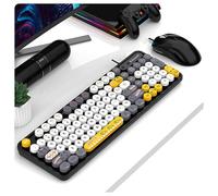 HDkxbf Clavier Expérience De Clavier De Jeu Plaisir De Jeu Ultime, Silencieux Et Efficace - Le Clavier De Jeu Ergonomique Et Confortable Comprend Une Souris De Même Couleur(B)