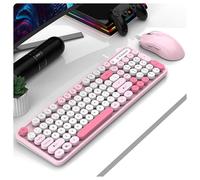 HDkxbf Clavier Expérience De Clavier De Jeu Plaisir De Jeu Ultime, Silencieux Et Efficace - Le Clavier De Jeu Ergonomique Et Confortable Comprend Une Souris De Même Couleur(G)