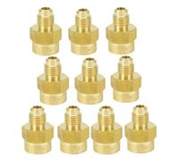 HDKYSWBUEJ 10pcs SAE Thread 7/16"-20UNF Fit Tube OD 1/4" x 1/4" NPT Female Brass SAE 45 Degree Pipe Fitting Adapter