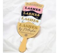 HDLOVE Accessoire Personnalisé for Technicienne en Cils, Miroir De Poche Personnalisé for Réseaux Sociaux, Palette for Extensions De Cils, Décoration De Salle De Cils, Signalétique Esthétique(White)