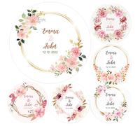 HDLOVE Étiquettes Personnalisées. Étiquettes Rondes. Autocollants Personnalisés,Etiquettes Autocollantes Personnalisée Enfant, Anniversaire, Baptême, Thème Arc En Ciel Bohème