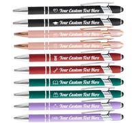 HDLOVE Lot De 10 Stylos À Bille, Personnalisés Stylo En Métal Avec Nom/logo Gravé Pour Affaires, Remise Des Diplômes, Entreprise, Cadeaux De Mariage Et Bureau(Mix)