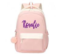 HDLOVE Sac À Dos Personnalisé Avec Nom, Sac D'école Brodé Personnalisé Avec Nom, Sac À Dos Pour Élèves De Maternelle Et Du Primaire, Sac À Dos Pour Les Voyages Et Les Sports De Plein Air(Pink)