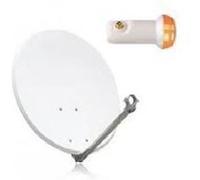 HDME Parabole satellite acier blanche 80cm + LNB Single 0,1dB idéal Astra Eutelsat G