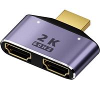 Hdmi 1 Entrée 2 Sortie Répartiteur Adaptateur 2K@60Hz Hdmi 2 En 1 Hd Afficher Bidirectionnel Sélecteur Hdmi 1 Mâle Vers 2 Femelle Connecteur, Lumière Led (Ne Peut Être Affiché Simu[Video2572]