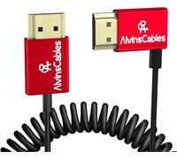 Hdmi 8K 2.1 48 Gbit/S Haute Vitesse ¿ 2,4 Mm Hdmi Ultra Fin 8K @ 60Hz 4K @ 120Hz Pour Canon C70, Sony A7 A9, Blackmagic Camera, Atomos (Left Angle To Straight Line, 30-80Cm Enroulé)