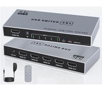 HDMI 8K 5 en 1 Sortie Splitter - 4K 120Hz HDMI 2.1 Sélecteur avec Prise en Charge à Distance 3D/HDR/HDCP2.3/Dolby Vision, Compatible PS 5/4/3 Xbox Lecteur DVD TV PC