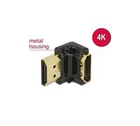 DeLock Adaptateur HDMI A 65662 – Mâle/Femelle coudé 90° 4K Métal – Noir