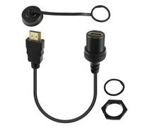 HDMI À Montage Fixe - Câble HDMI De Voiture, Installation Du Tableau De Bord HDMI | Connecteur Étanche À Montage Fixe Fileté HDMI, Kit De Montage Fileté D'installation HDMI Pour Voiture, Kit D'install