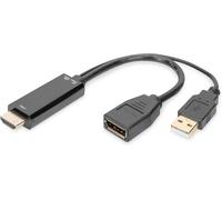 Hdmi Adaptateur - Hdmi Vers Displayport - Ultrahd 4K/30Hz - 0,2 M - Hdmi 1.4, Dp 1.2 - Alimentation Via Usb-A - Noir[Z4291]