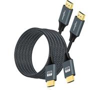 HDMI Cables 4K 3M Pack of 2,Nylon Braided HDMI to HDMI Cable Supports 18Gbps 3D/4K@60Hz/2160P/1080p 2pcs