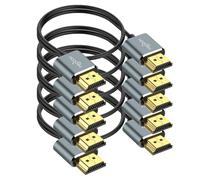HDMI Cables 4K Slim Extremely 1M Pack of 5,Ultra Thin and Flexible HDMI 2.0 Compatible 4K/60HZ 18Gbps Monitor,PS5,PS4,Xbox One,Fire TV (5 Pieces)