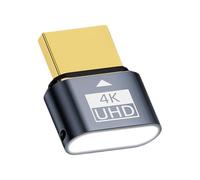 HDMI Dummy Plug 4K 60Hz Gris avec Voyant LED Émulateur EDID Simulateur d'Écran Compatible NVIDIA AMD Carte Graphique Bureau à Distance Minage Crypto Serveur VR Streaming Plug & Play Windows macOS Linu