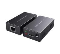 HDMI Extender RJ45 Over Ethernet Extender 50m/165ft Cat5e/Cat6/Cat 7 Cable HD 1080p Support EDID Learning Function and Single Supply Work (Sender and Receiver).[F90]