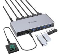 HDMI KVM Switch 1 Monitor 2 Computers,4K@60Hz USB 3.0 KVM Switch with 4 USB Ports for 2 Computers Share Keyboard Mouse Printer,Included Desktop Controller,2 USB Cables.[F249]