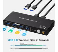 HDMI KVM Switch 2 PC 1 Monitor 4K60Hz USB 3.0 KVM HDMI for 2 Computer Sharing 1 Monitor and 4 USB 3.0 Supports External Online Control and 2 USB3.0 Cables Included.[F237]