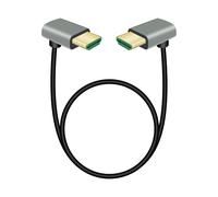 HDMI mâle à angle droit 90 degrés vers HDMI mâle à angle droit 90 degrés, 48Gbps High Speed 2.1 Cable Supports 8K@60Hz, ARC,3D for DVR, HDTV, Roku Ultra¿0.5M¿