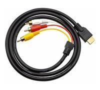 HDMI mâle vers 3 Cinch RCA AV câble péritel adaptateur audio vidéo transmetteur HDTV extension TV DVD convertisseur 1.5 m mètre noir Retoo