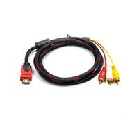 HDMI Mâle vers 3-RCA, Adaptateur RCA vers HDMI 1.5m, Convertisseur pour Transmission Audio Vidéo 1080P, Compatible avec Moniteurs Projecteurs Sticks TV, Conception Sans Conversion de Signal Requise