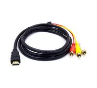HDMI Mâle vers 3 RCA, Câble HDMI vers RCA AV 1.5M, 1080p Adaptateur Audio Vidéo Unidirectionnel pour Connexion Lecteur à Téléviseur, Non Compatible avec PC DVD PS3 et Autres Appareils avec Sortie