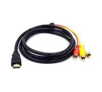 HDMI Mâle vers 3 RCA, Câble HDMI vers RCA AV 1.5M, 1080p Adaptateur Audio Vidéo Unidirectionnel pour Connexion Lecteur à Téléviseur, Non Compatible avec PC DVD PS3 et Autres Appareils avec Sortie